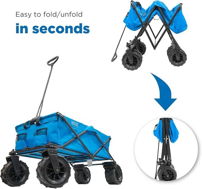 Creative Outdoor Original Folding Wagon All-Terrain Wheels by GreenHaven Gardens