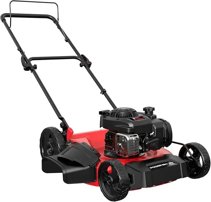 PowerSmart Gas Lawn Mower 21" with B&S 125cc Engine, 2-in-1 Mulching and Side Discharge, Easy Assembly & Lightweight, Cordless Push Lawn Mowers for Garden Yard by GreenHaven Gardens