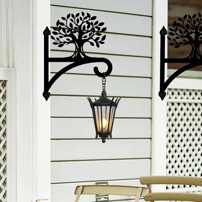 peacoblue Iron Plant Hangers Hooks for Outdoor Indoor Hanging Plants Flower Fern Pots Lantern Bird Feeder,12"x16" Weather Resistant Metal Wall Holder for Porch Garden Farmhouse(Tree of Life) by GreenHaven Gardens