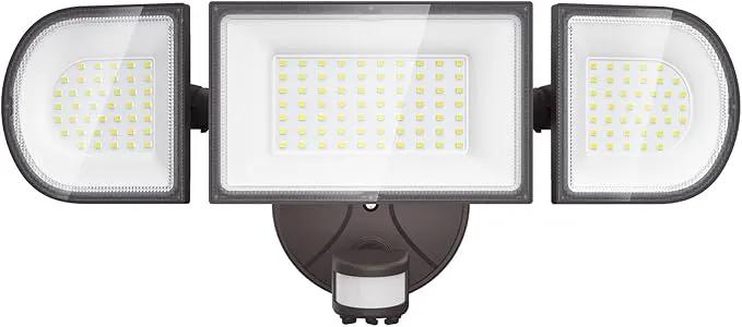 iMaihom 100W Motion Sensor LED Security Light, 9000LM Super Bright Flood Lights Outdoor, 6500K Exterior Floodlight, IP65 Waterproof, 3 Head Adjustable Motion Detector Light for Yard Garage (Brown) by GreenHaven Gardens