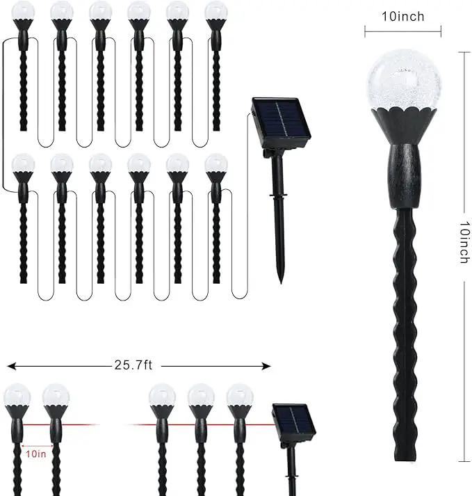 SEMILITS Solar Landscape Lights 12LED Bubble Beads Shaped Outdoor Solar String Lights for Path Garden Patio Decor by GreenHaven Gardens