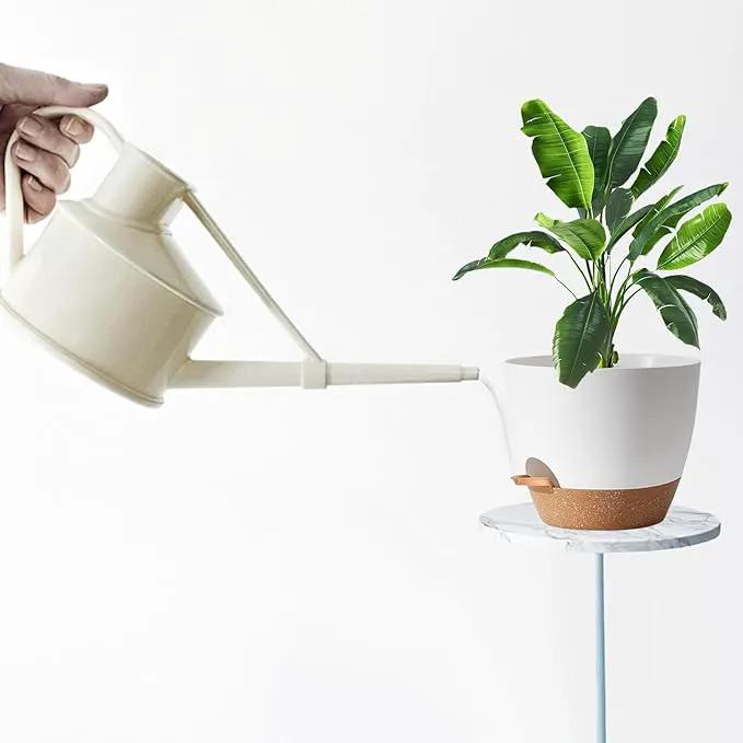White Self Watering Pots with Drainage Planting Pot for HousePlants Plastic Flower Pots Outdoor Plant Pots Gift Idea Decorative Flower Pots Draining Pots for Indoor Plants by GreenHaven Gardens