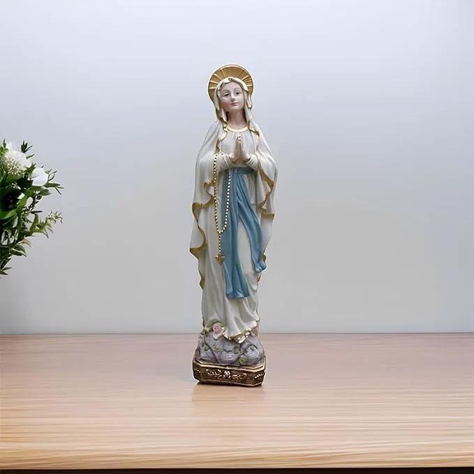 MeritMode 15" H Virgin Mary Praying Statue - Lourdes Catholic Collectible Figurine, Blessed Mother Figurine, Ideal Religious Gift for Home Décor & Outdoor Garden Decorations by GreenHaven Gardens