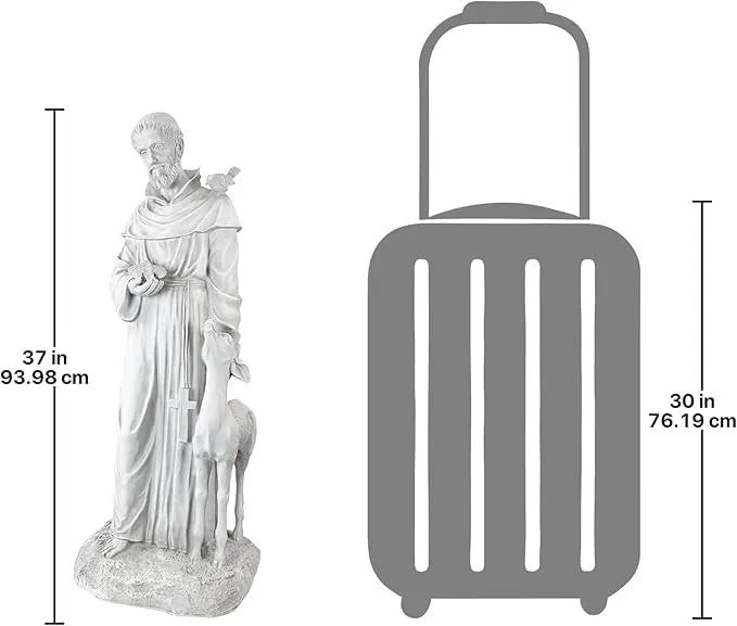Design Toscano Francis of Assisi, Patron of Animals Religious Garden Decor Statue, 37 inches Tall, Cast Stone Resin, Antique Stone Finish by GreenHaven Gardens