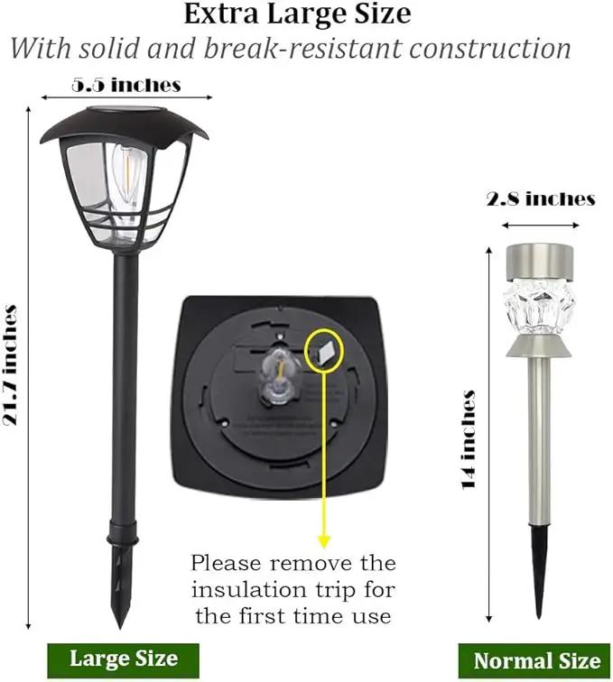 Maggift 4 Pack Vintage Solar Pathway Lights LED Bulbs Solar Powered Garden Walkway Lights for Outdoor Lawn, Patio, Yard, Walkway, Driveway , 15 Lumen by GreenHaven Gardens