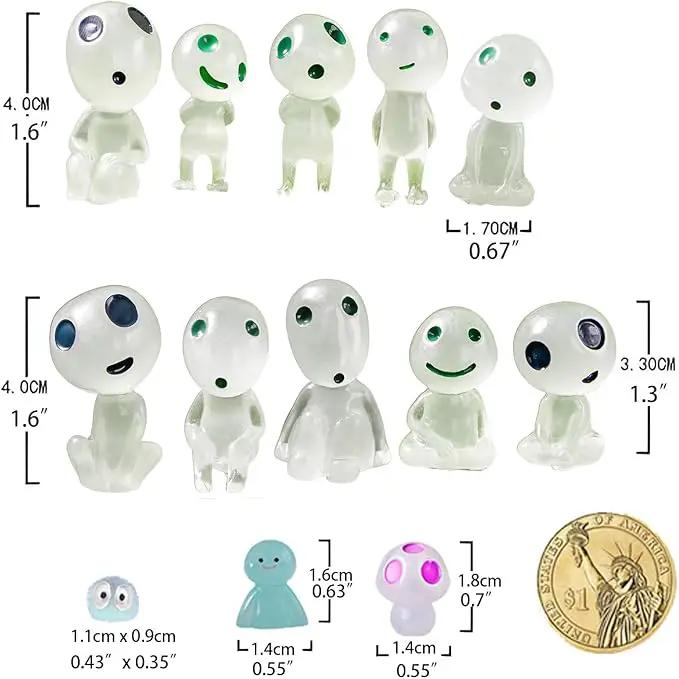 BEZALEL Glow in the Dark Tree Spirits, 49 Pcs Luminous Elves Tree Ghosts Figurines Kit, Mini Glow Fairy Garden Accessories Outdoor with Mini Mushrooms for Garden Bonsai Succulent Terrarium Decorations by GreenHaven Gardens