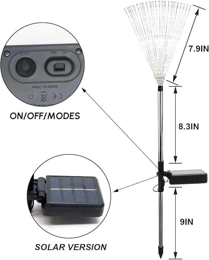 Solar Garden Firework Lights Outdoor Waterproof 6 Pack, 120 LED Sparklers, Colorful, for Patio, Backyard, Sidewalk, Christmas, Parties by GreenHaven Gardens