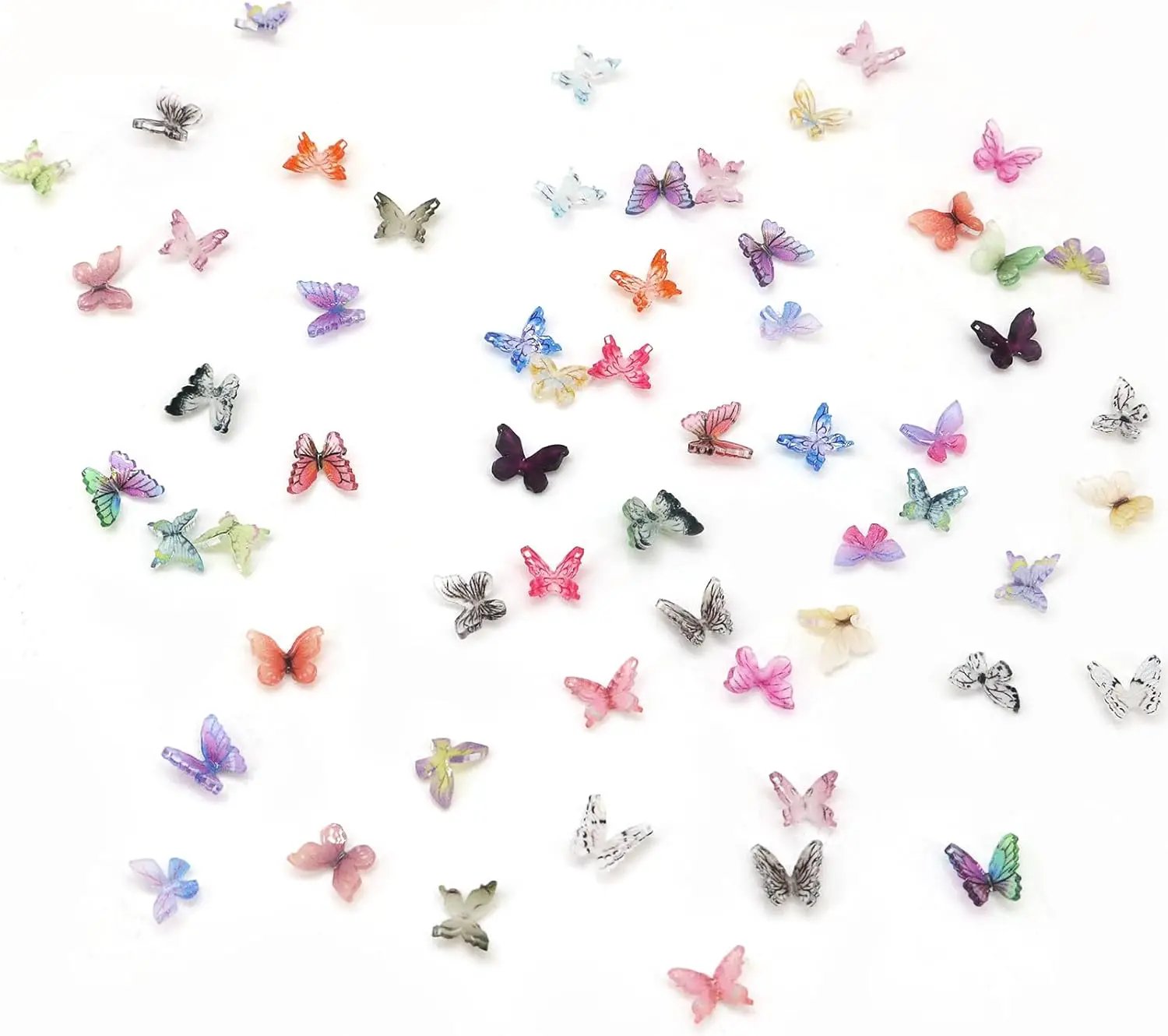 60Pcs Mini Resin Butterflies, Miniature Dollhouse Accessories Tiny Butterflies for Crafts, Mini Resin Animals Figurines for DIY Fairy Garden Dollhouse Micro Landscaping Decoration by GreenHaven Gardens