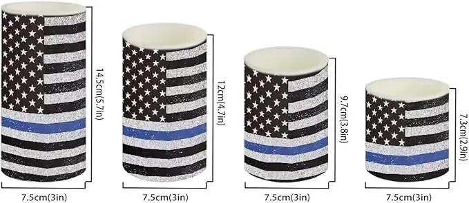Flameless LED Candles Electric Candles with Remote Timer Control Long Lasting Tealights Fake Candles Set of 4, for Independence Day Party Decoration for July Fourth, American Flag Blue by GreenHaven Gardens