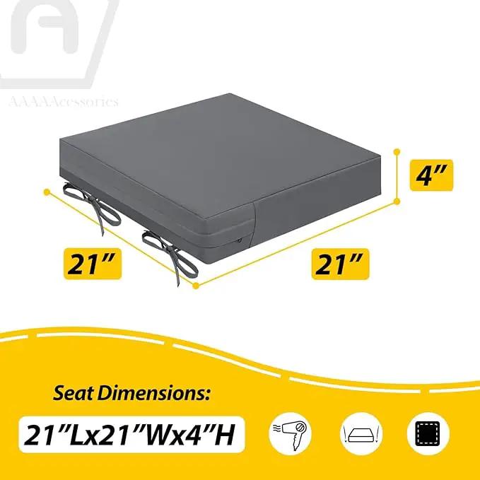 AAAAAcessories Outdoor Seat Cushions for Chairs, Waterproof, Fade-Resistant Patio Furniture Replacement Cushions, 21" x 21" x 4", Set of 2, Dark Gray by GreenHaven Gardens
