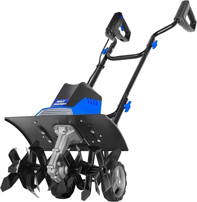 BILT HARD Tiller Cultivator 16 inch, 13.5 Amp 6 Steel Tines Tillers for Gardening Foldable, Electric Garden Rototiller with Adjustable Wheels by GreenHaven Gardens