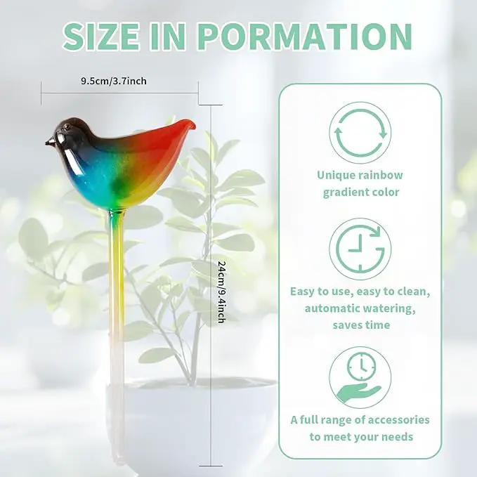 Glass Plant Watering Globes, Flower Watering Globes Self Watering Star Plant Watering Pot, Automatic Multicolored Glass Watering Spray for Everyday Use,3 Pack (B) by GreenHaven Gardens