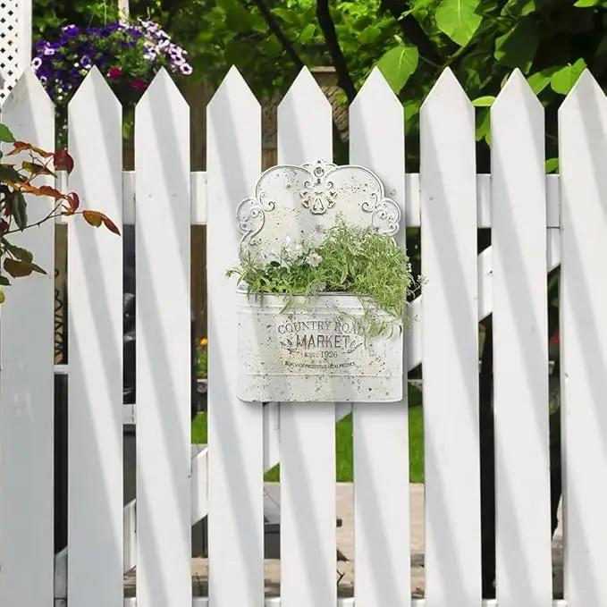 All Chic Metal Wall Planter Wall Mount Planter Wall Haning Planter Outdoor Metal Wall Planter Wall Vases for Flowers Shabby Chic Wall Decor for Rustic Farmhouse by GreenHaven Gardens