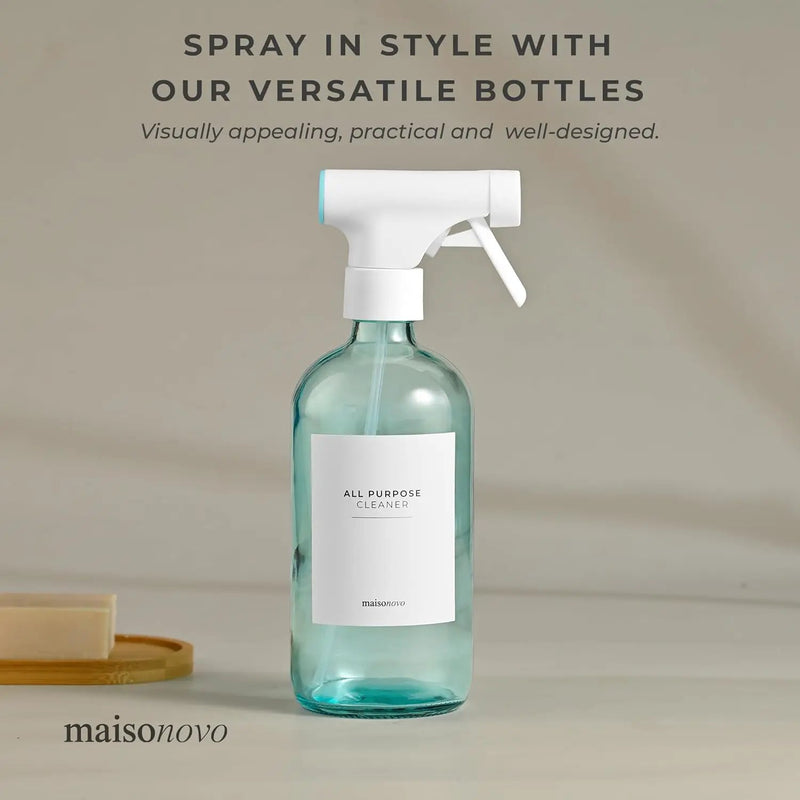 MaisoNovo Spray Bottle for Plants - 16.9 fl oz Blue x 2 with 16 Labels by GreenHaven Gardens