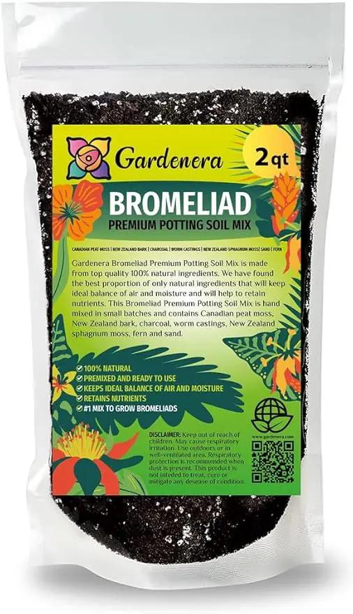 Organic Bromeliad Soil Mix by Gardenera - Provide The Best Growing Medium for Your Plants - 2 QUARTS by GreenHaven Gardens
