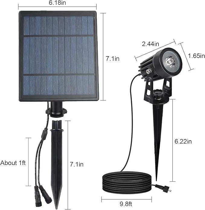 T-SUN 2W Solar Spotlights, LED Solar Powered Landscape Lights Outdoor Waterproof Solar Security Wall Lights Auto ON/Off Dual Head Light for Garden Yard Patio(Cold White) by GreenHaven Gardens