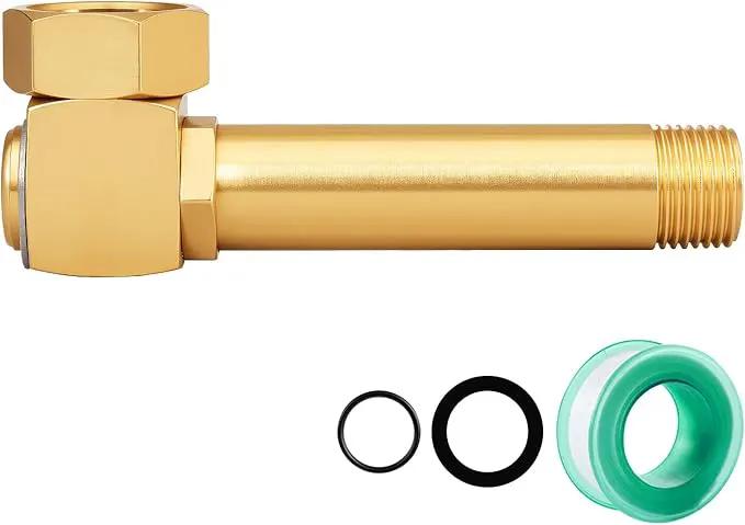 Garden Hose Reel Replacement Fitting,Brass 3/4"GHT Female to 1/2"NPT Male Swivel Elbow adapter (4.72 inches in length 1 piece) by GreenHaven Gardens