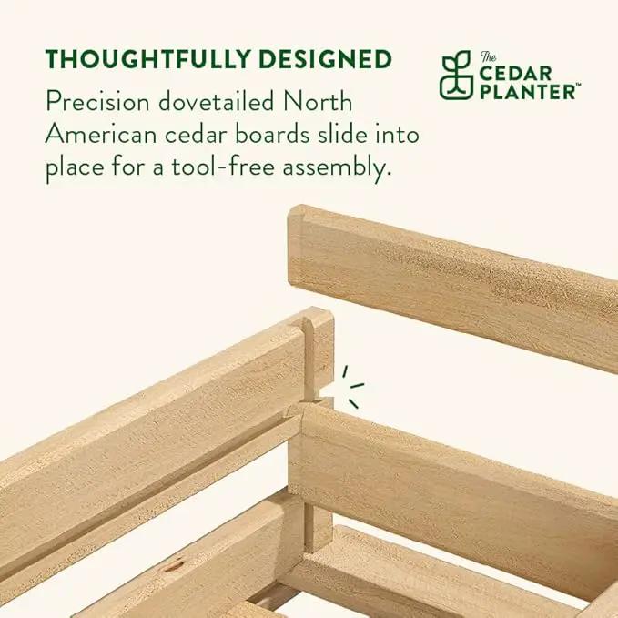 Greenes Fence Cedar Wood Planter Box, 21" x 11" x 7" - Made in USA with North American Cedar by GreenHaven Gardens