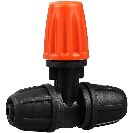 Upgraded Three-Way Atomizing Nozzle for 1/4 Inch Irrigation Tubing, 24 Pcs Adjustable Micro Spray Irrigation Emitters with Integrated 1/4 Inch Tee Fittings for Misting Watering System by GreenHaven Gardens