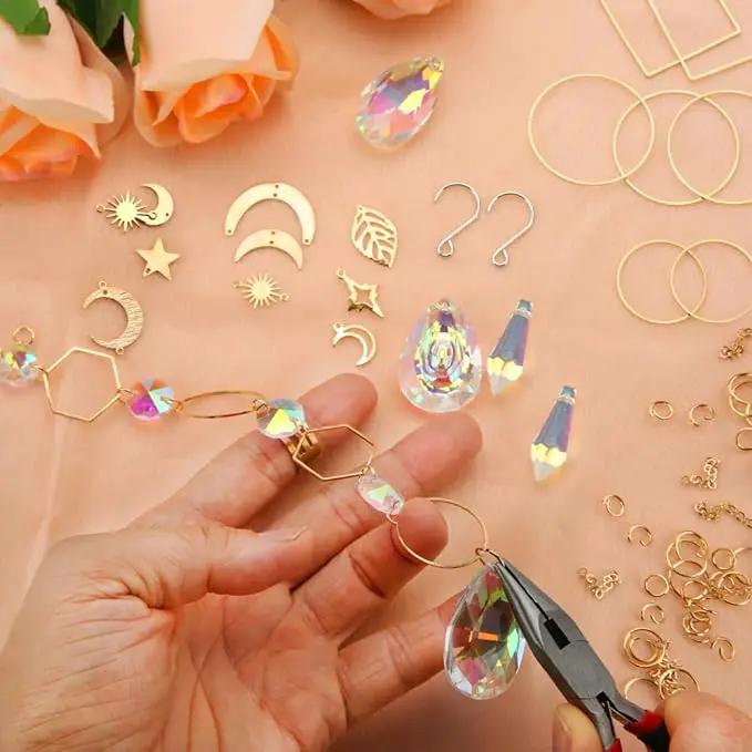 HYBEADS 200 pcs DIY Sun Catchers Making Kits Craft for Adults Crystal Suncatchers Supplies Stained Glass Window Hanging Prism Indoor Outdoor Garden Xmas Decor with Rainbow Maker Pendants Chains by GreenHaven Gardens