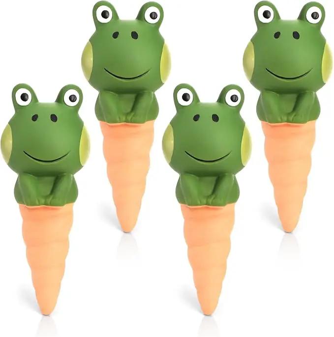 DEAYOU 4 Pack Terracotta Self Watering Spikes, Frog Shaped Plant Watering Stakes, Slow Release Automatic Watering Device Garden Waterer for Indoor and Outdoor Plants, Vacation Plants by GreenHaven Gardens