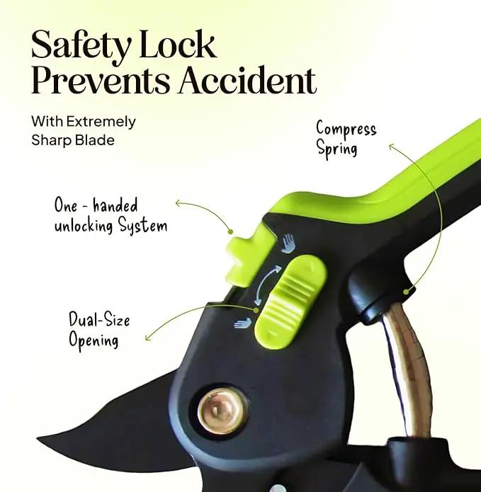 Ultra Sharp Pruning Shears Hedge Clipper – Cuts 3X Easier, Dual-Size Opening, Weak Hand Arthritis Clippers, Rust-Resistant Pruner, Effortlessly Cuts by GreenHaven Gardens