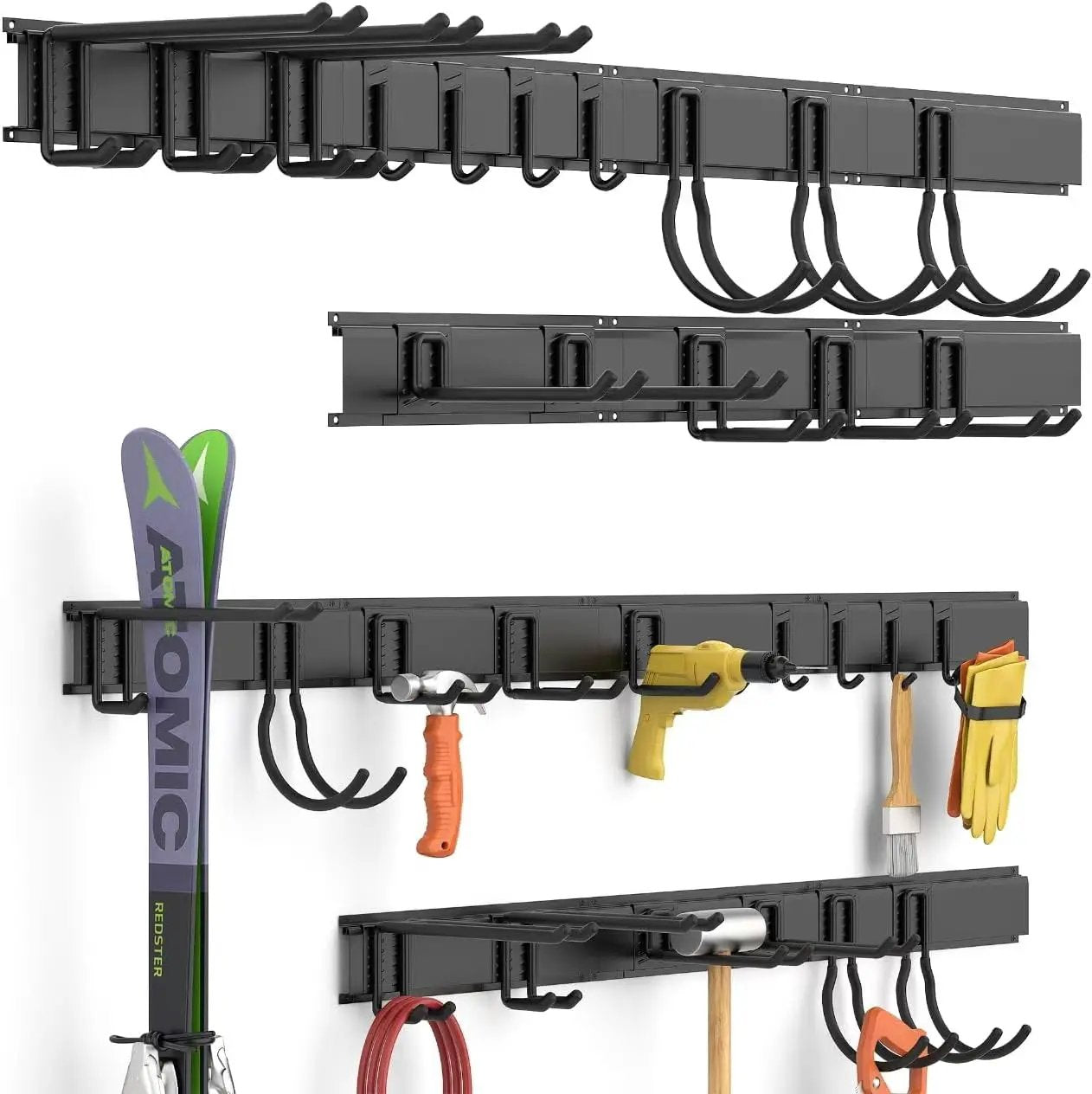 Ultrawall Garage Storage Organization, Garden Tool Organizer Garage Organizer Wall Mount Yard Tool Organizer Rack with 15 Hooks, Heavy Duty Wall Holders,22 Pcs by GreenHaven Gardens