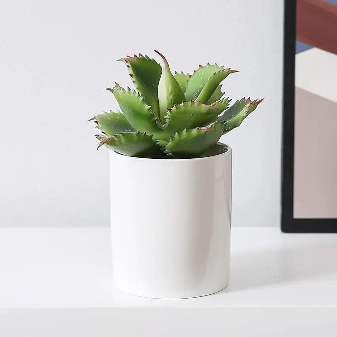 Duovlo Artificial Succulent Plant 7.08 Inch Faux Succulents Agave potatorum Flower Arrangement Craft Wall DIY Materials Pack of 2 (Green) by GreenHaven Gardens