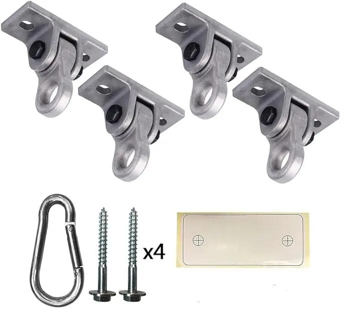 Heavy Duty White Metal Color Swing Hangers Screws Bolts Included Over 5000 lb Capacity Playground Porch Yoga Seat Trapeze Wooden Sets Indoor Outdoor (4 Pack) by GreenHaven Gardens