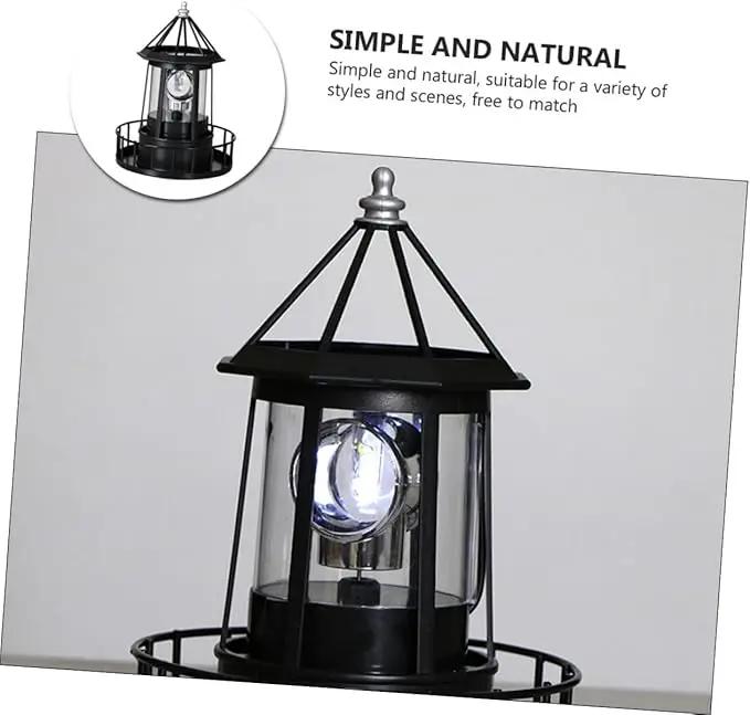 DOITOOL LED Solar Powered Rotating Lighthouse Outdoor Courtyard Solar Hanging Lamp Lawn Lantern for Patio Fence Garden Yard Decorations by GreenHaven Gardens