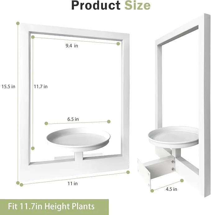 Picture Frame Plant Holder, Wall Mount Plants shelf Indoor Outdoor, Metal Hanging Planters Stand Decor, Window Planter Hanger Shelves, Modern Floating Ornament Rack Art for Home & Garden(White 3pc) by GreenHaven Gardens