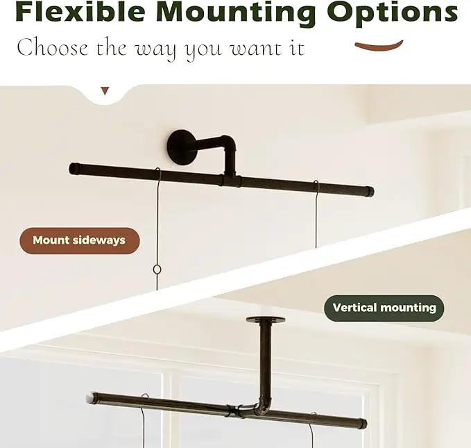 T-Shape Hanging Planters for Indoor Plants Plant Hanger Indoor Window Plant Shelves Hanging Plant Holder Black Metal Rod Ceiling Wall Mount(Pot & Plant Not Included) by GreenHaven Gardens