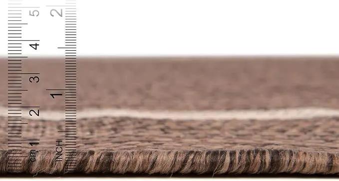 Unique Loom Outdoor Border Collection Area Rug - Soft Border (2' 7" x 10' Runner Brown/Ivory) by GreenHaven Gardens