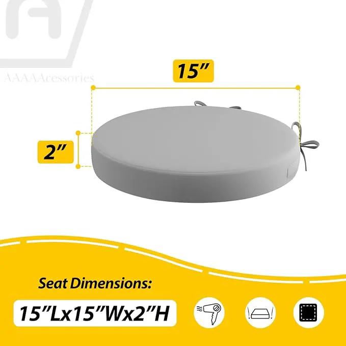 AAAAAcessories Outdoor Seat Cushions for Chairs, Waterproof, Fade-Resistant Patio Furniture Replacement Cushions, 15" x 15" x 2", Set of 2, Gray by GreenHaven Gardens