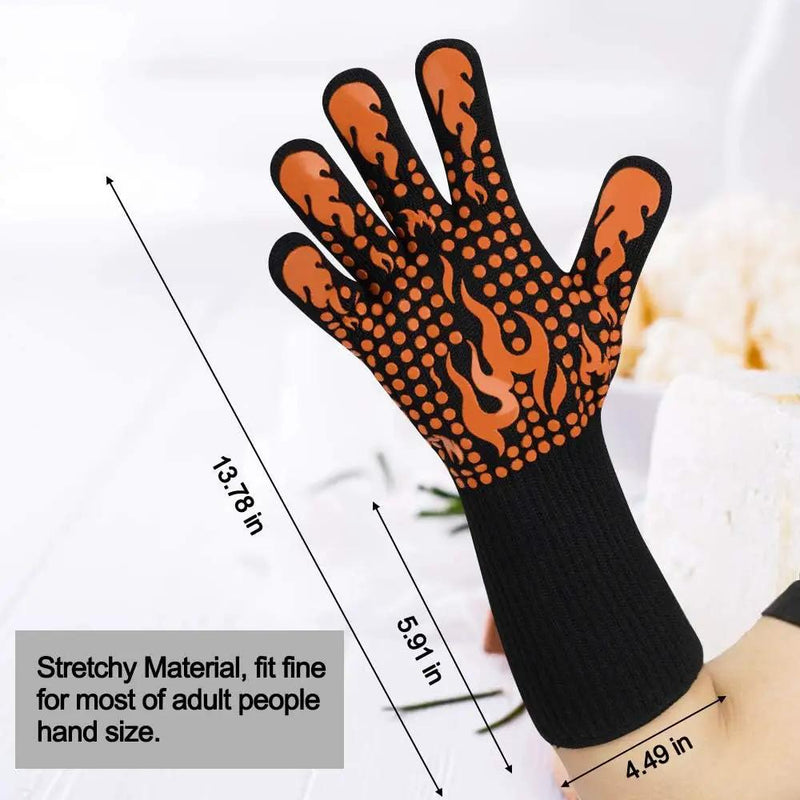 Comsmart BBQ Gloves, 1472 Degree F Heat Resistant Grilling Gloves Silicone Non-Slip Oven Gloves Long Kitchen Gloves for Barbecue, Cooking, Baking, Cutting by GreenHaven Gardens