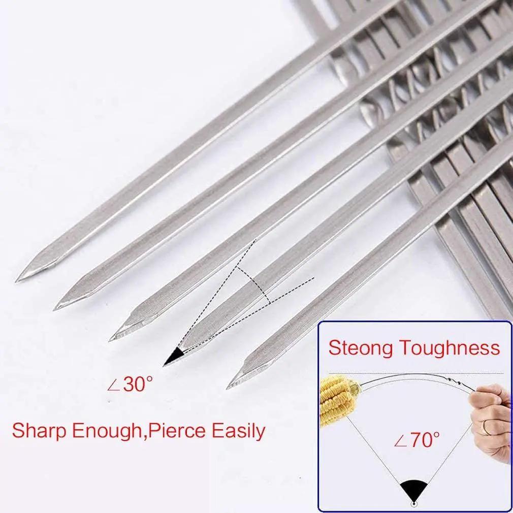 Metal Skewer for Grilling,Kabob Skewer,Flat BBQ Barbecue Skewer,Grilling Skewers Set,Reusable BBQ (12" skewer(16 pack))