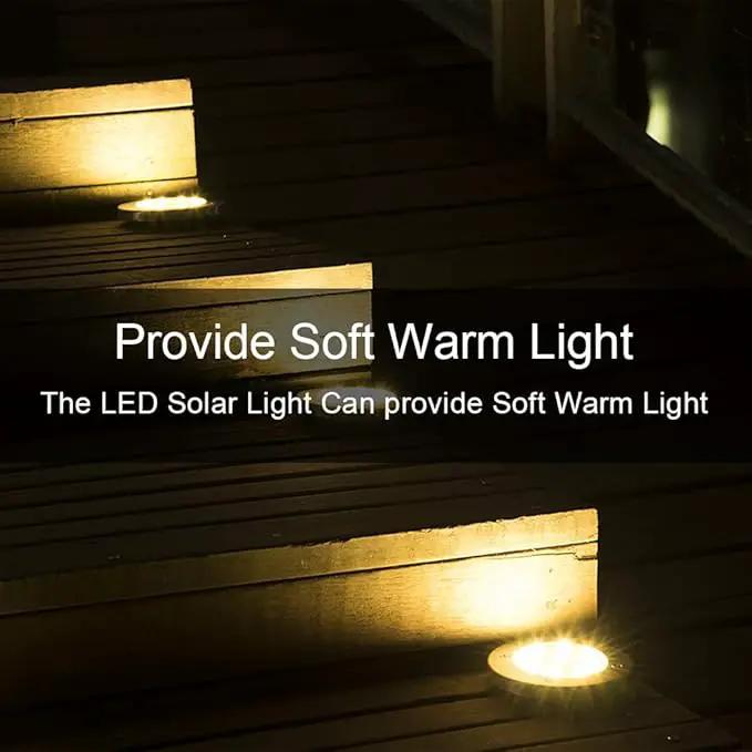 ZGWJ Solar Ground Lights, 8 LED Garden Lights Disk Outdoor Waterproof Landscape for Yard Walkway Patio Lawn Driveway Decoration (8 Pack Warm White) by GreenHaven Gardens