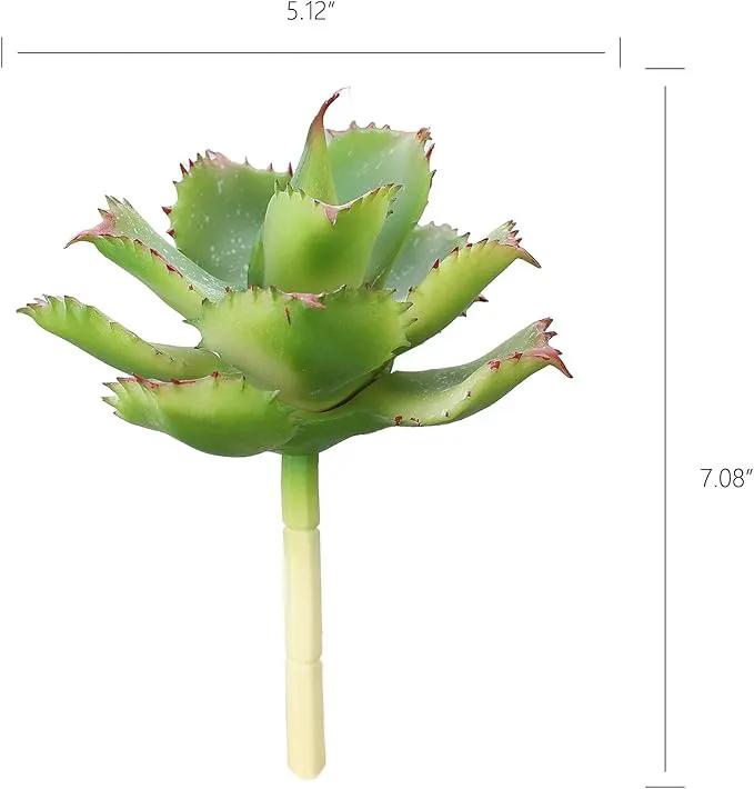 Duovlo Artificial Succulent Plant 7.08 Inch Faux Succulents Agave potatorum Flower Arrangement Craft Wall DIY Materials Pack of 2 (Green) by GreenHaven Gardens