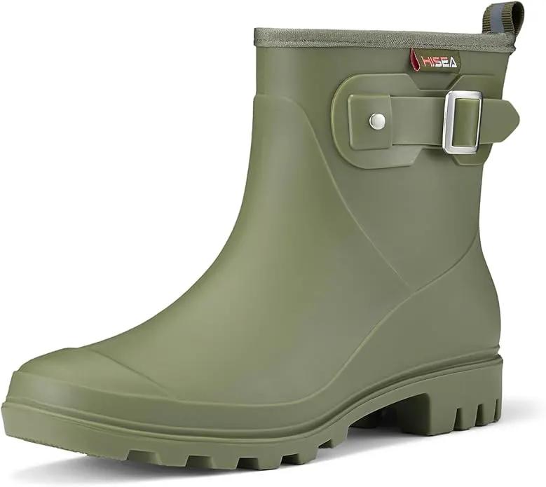 HISEA Women's Ankle Rain Boots Waterproof, Fashion Short Garden Shoes Anti-slip for Women with Comfortable Insole by GreenHaven Gardens