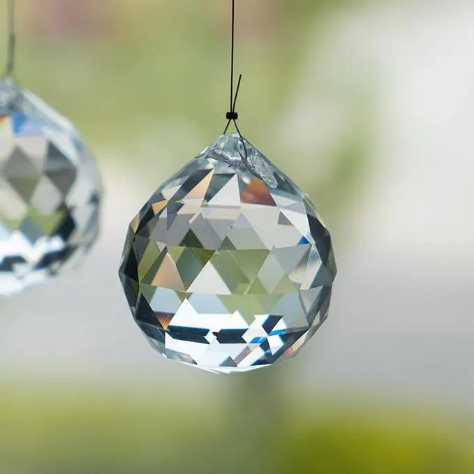 Crystalsuncatcher Suncatchers Clear Glass Crystal Ball Prism Feng Shui Lamp Hanging Drop Chandelier Part (50mm) by GreenHaven Gardens