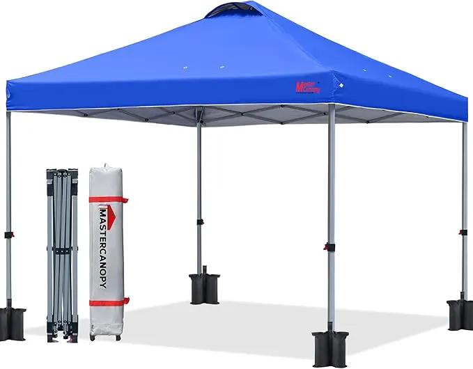 MASTERCANOPY Durable Pop-up Canopy Tent with Roller Bag (10x10, Blue) by GreenHaven Gardens