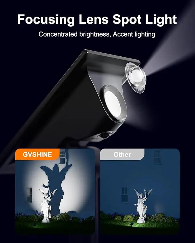 6 Pack Solar Power Spot Lights Outdoor Waterproof LED Dusk to Dawn Landscape Spotlight Lamp for Outside Yard, Tree, Flag, Plants, Garden, Statues, Outside, 3 Modes, 18 Hours Accent Ambient Lighting by GreenHaven Gardens
