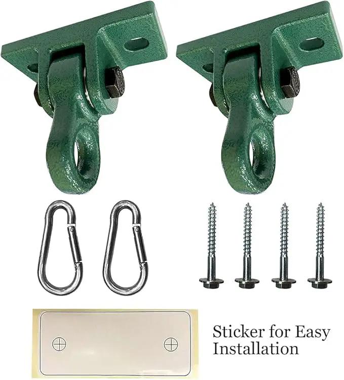 Heavy Duty Green Swing Hangers Screws Bolts Included Over 5000 lb Capacity Playground Porch Yoga Seat Trapeze Wooden Sets Indoor Outdoor 2 Pack by GreenHaven Gardens