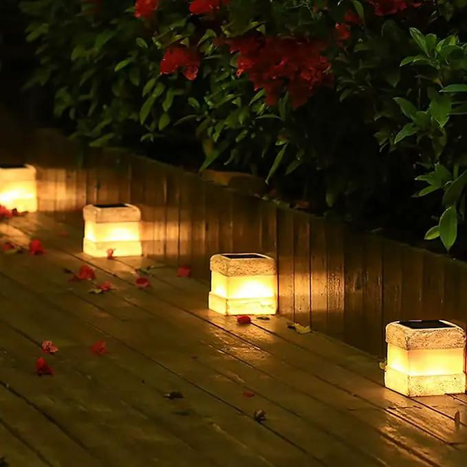 2 Pack Solar Rock Lights Outdoor - Solar Garden Decor Landscape Pathway Lights Waterproof with Warm LED Lights for Table Patio Yard Garden Walkway Decor(Brown) by GreenHaven Gardens