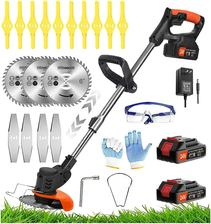 Electric Weed Wacker 24V Battery Electric WeedWacker with 6,000 RPM and 650W Motor Weed Wacker Cordless with 2 Batteries 2.0Ah The Perfect Partner for Garden and Lawn Care by GreenHaven Gardens