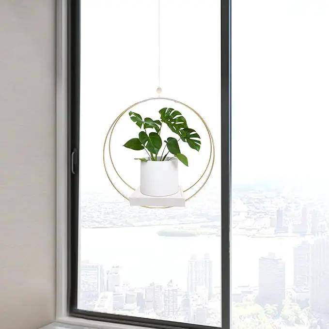 Hanging Planters for Indoor Plants, Plant Hanger with Sturdy Wood Base,Modern Boho Macrame Plant Hanger,Wall Ceiling Window Stands(Plants/Pots Not Included) by GreenHaven Gardens