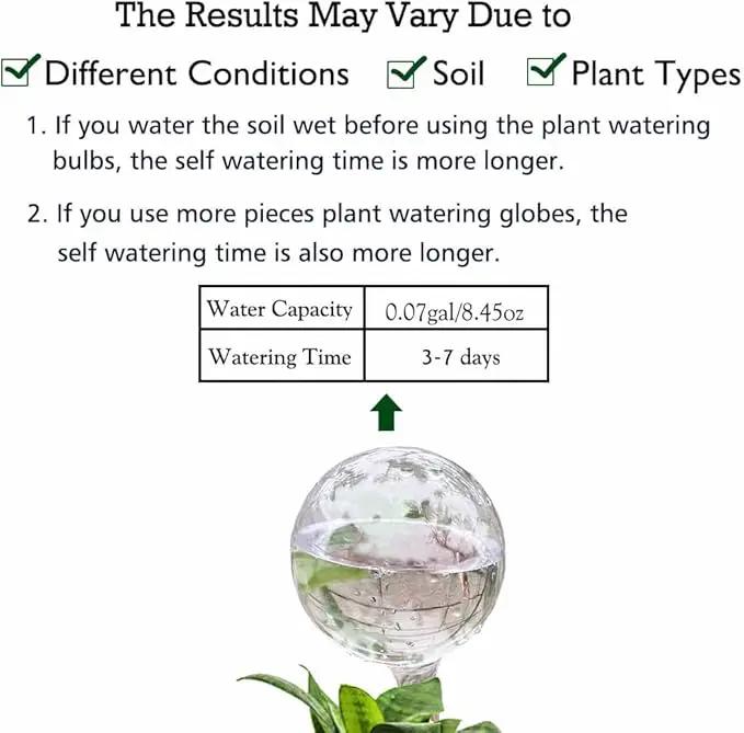 10pcs Plant Watering Devices, Planter Self Watering Globes for Home Potting, Plastic Garden Flower Plant Watering Spikes Automatic Plant Waterer System Set Suit for All Indoor Outdoor Plant by GreenHaven Gardens