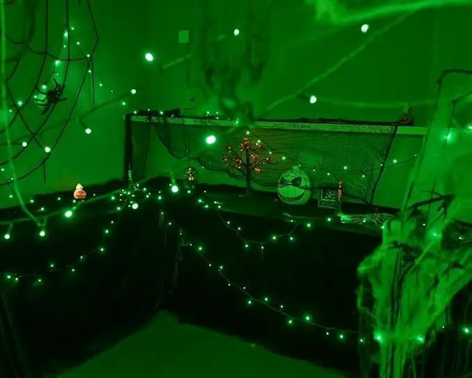 300 LED Halloween Lights, 118FT Waterproof Halloween String Lights, Green Halloween Lights Outdoor with 8 Lighting Modes for Halloween Outdoor Party Yard Garden Decoration(118 Ft | Green, 118 Ft) by GreenHaven Gardens