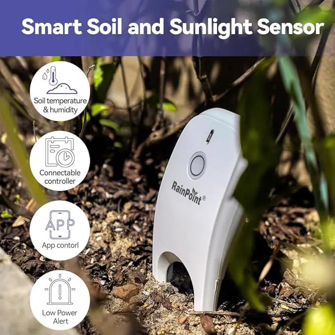 RainPoint Wi-Fi Soil Moisture Meter, WiFi Soil Moisture Meters for Plants, Soil Humidity & Temperature Sensor, Soil Testers Monitor for Garden (Add-on Device, Requires Hub or Gateway), White by GreenHaven Gardens