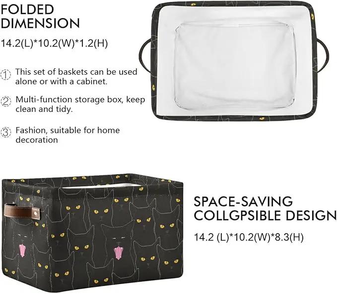 Cat Rectangular Storage Basket Organizer Bin Shelf Baskets For Clothes Gifts For Home Office Dorm by GreenHaven Gardens